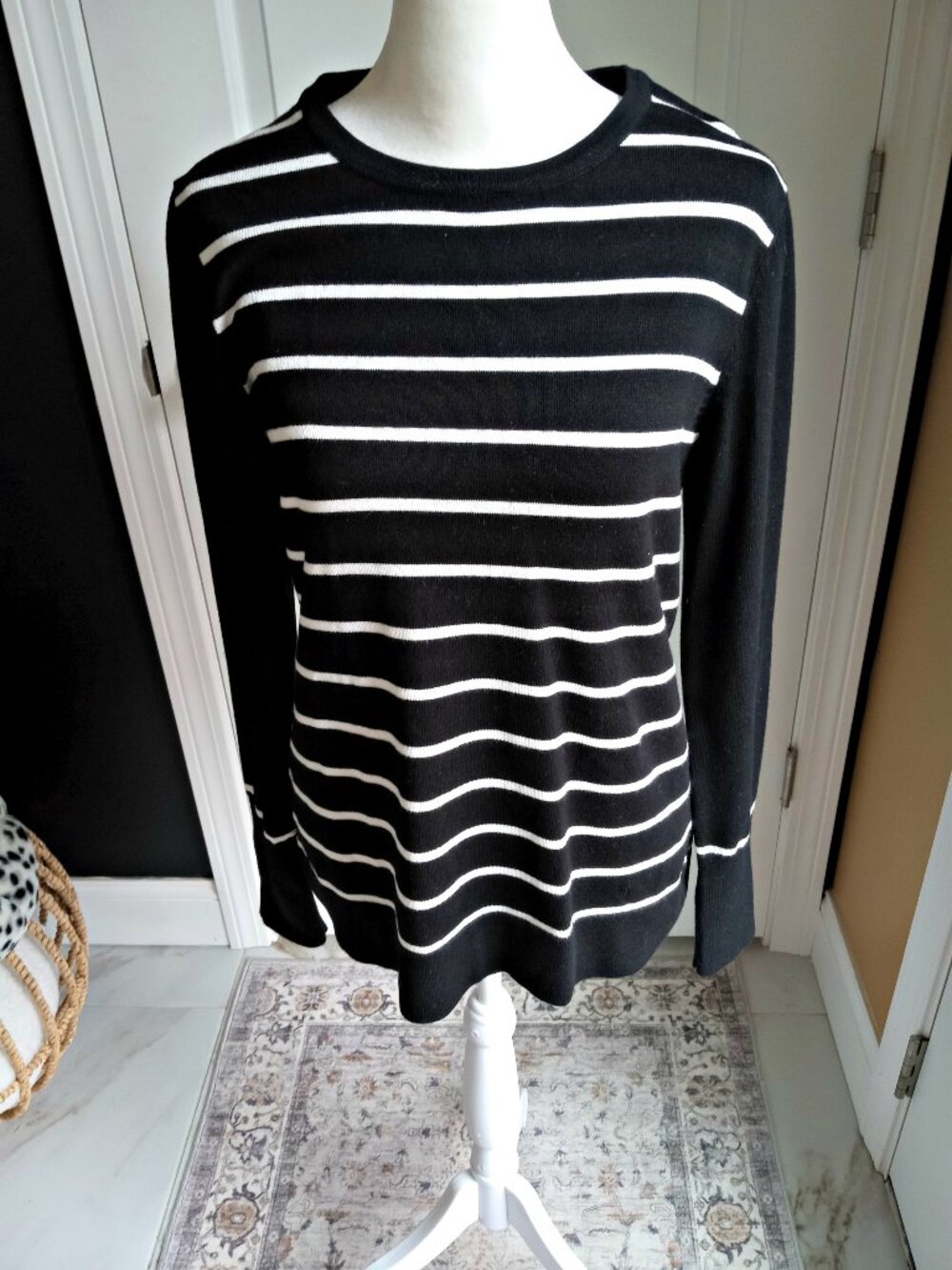 NWOT! KARL LAGERFELD STRIPED KNIT TOP